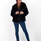 Cappotto in ecopelliccia nero da donna