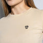 T-shirt donna beige antimacchia in cotone