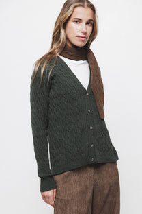 Cardigan in maglia strutturata con scollo a V
