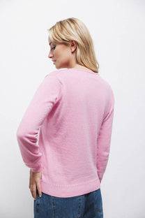 Maglione in maglia rasata con scollo a V