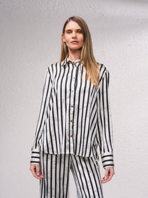 Camicia in raso a righe