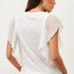 T-shirt con stampa farfalla e maniche a volant