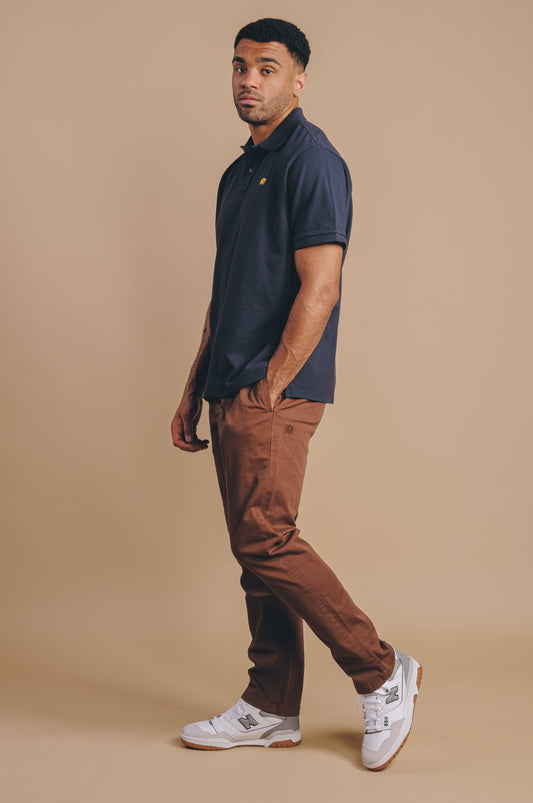 Polo Essential in Cotone Biologico Blu