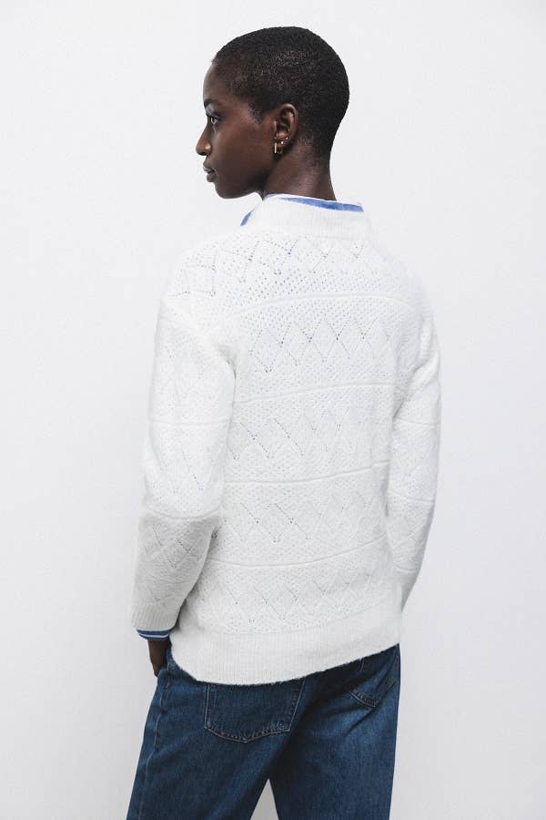 Maglione a maglia strutturata con scollo a V