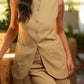 Gilet sartoriale in misto cotone beige