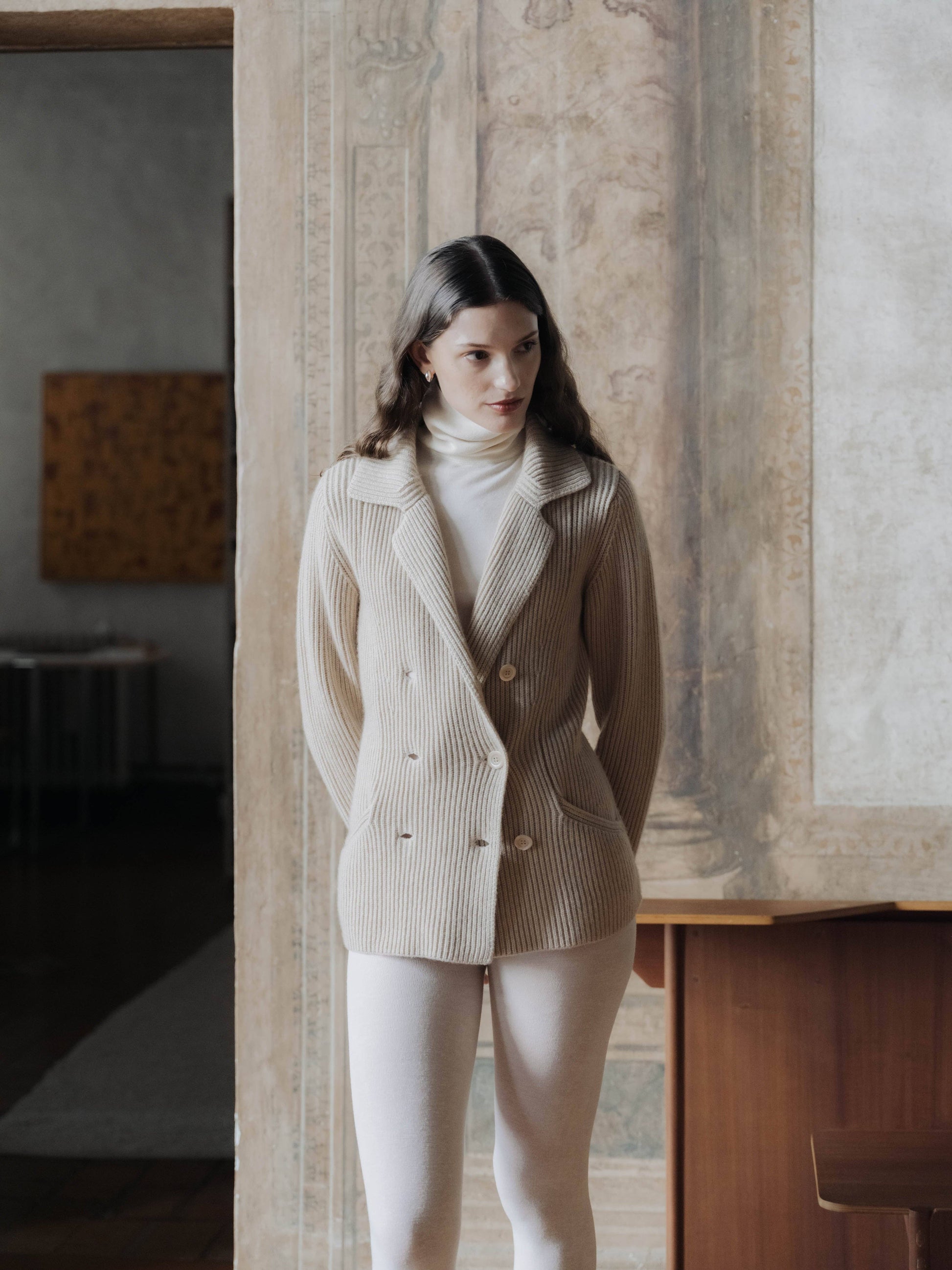 Giacca doppiopetto Bar in puro cashmere