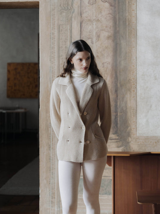 Giacca doppiopetto Bar in puro cashmere
