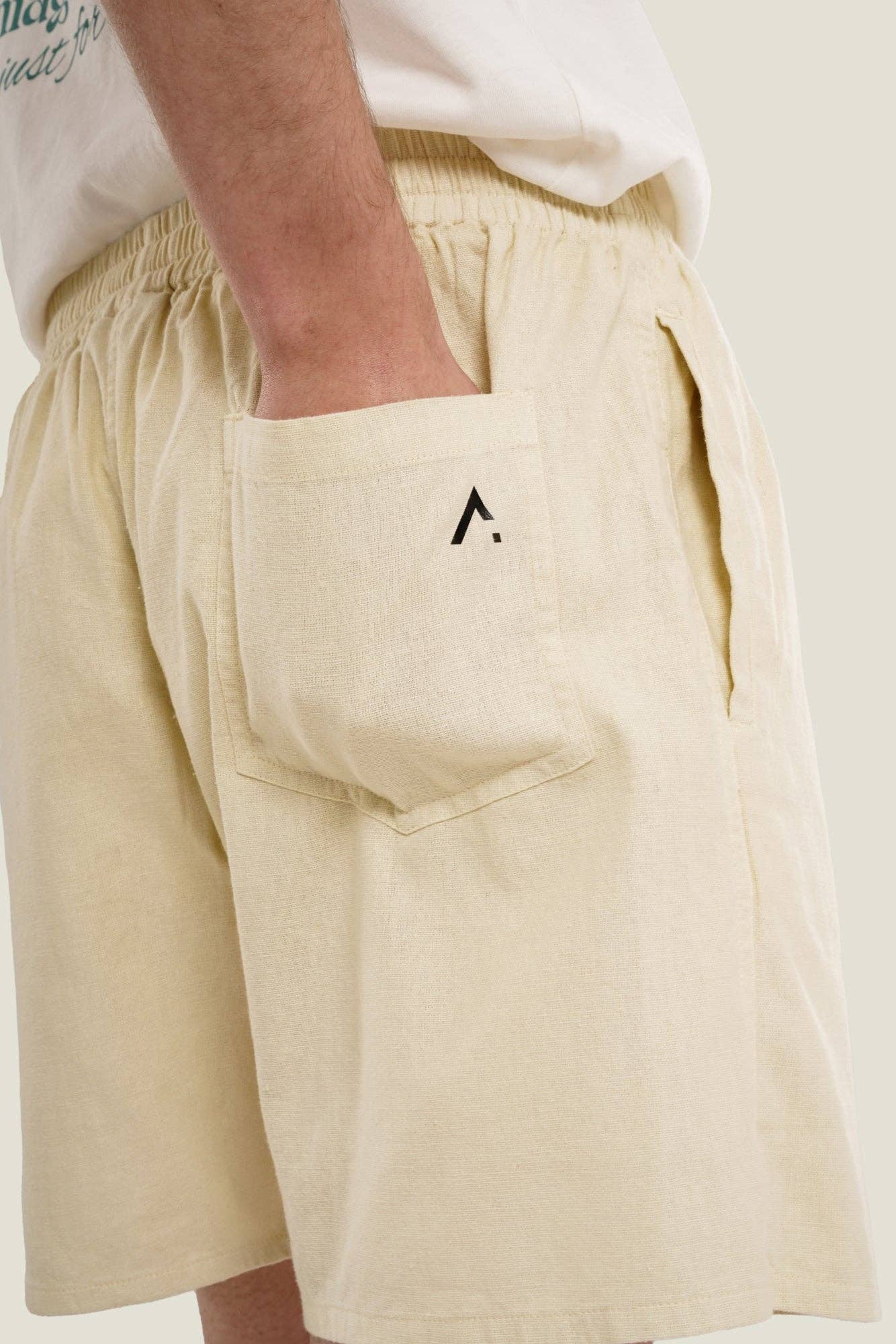 Shorts in lino color crema