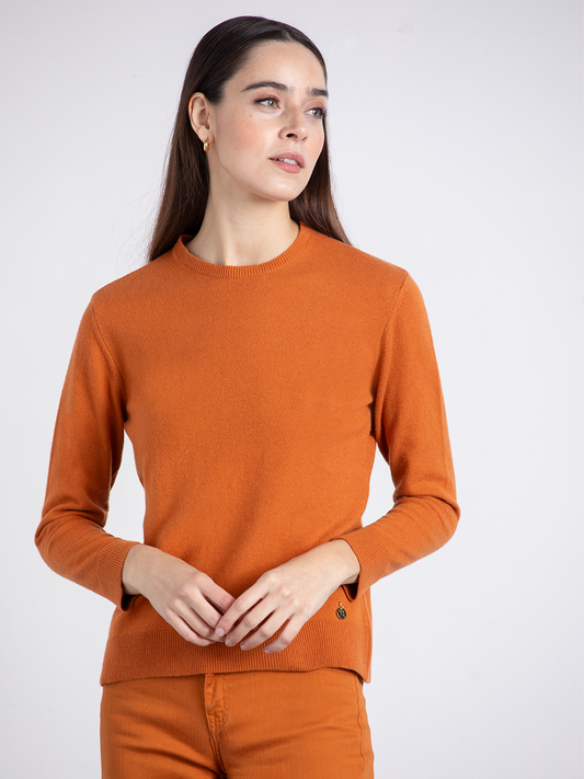 Maglia girocollo in lana e cashmere