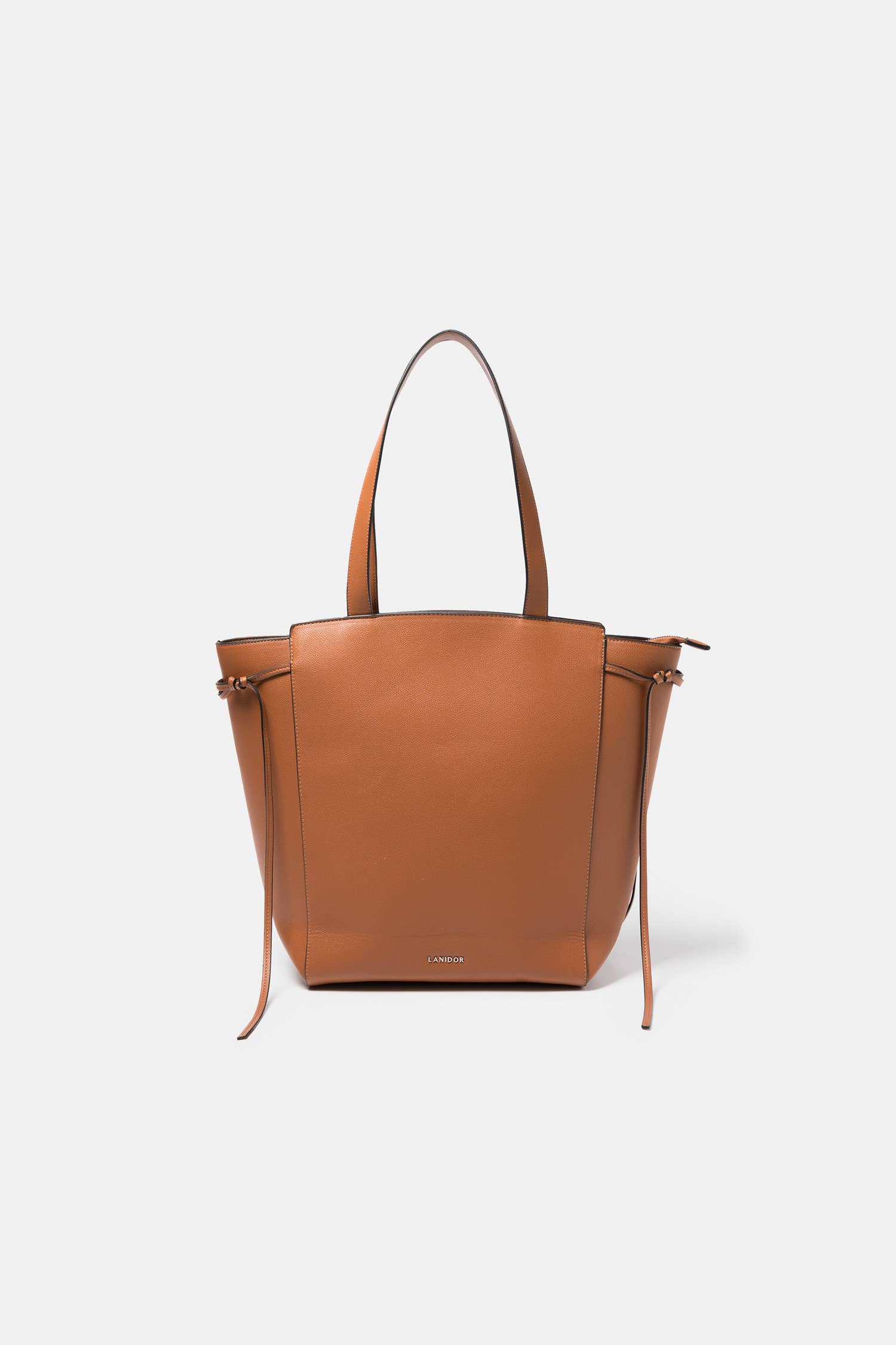 Borsa shopper in pelle sintetica con doppi manici e tracolla