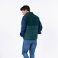 Gilet in sherpa bicolore verde senza maniche