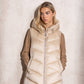 Gilet imbottito lungo con cappuccio da donna