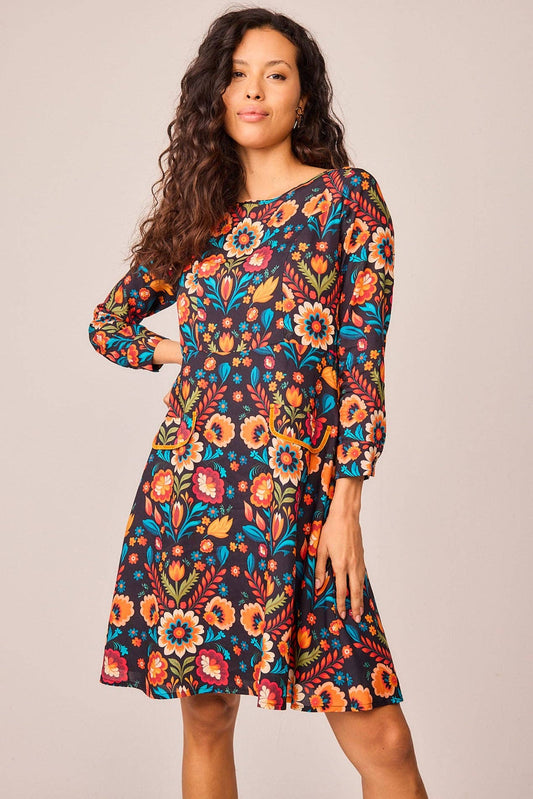 Abito corto Calima con stampa floreale