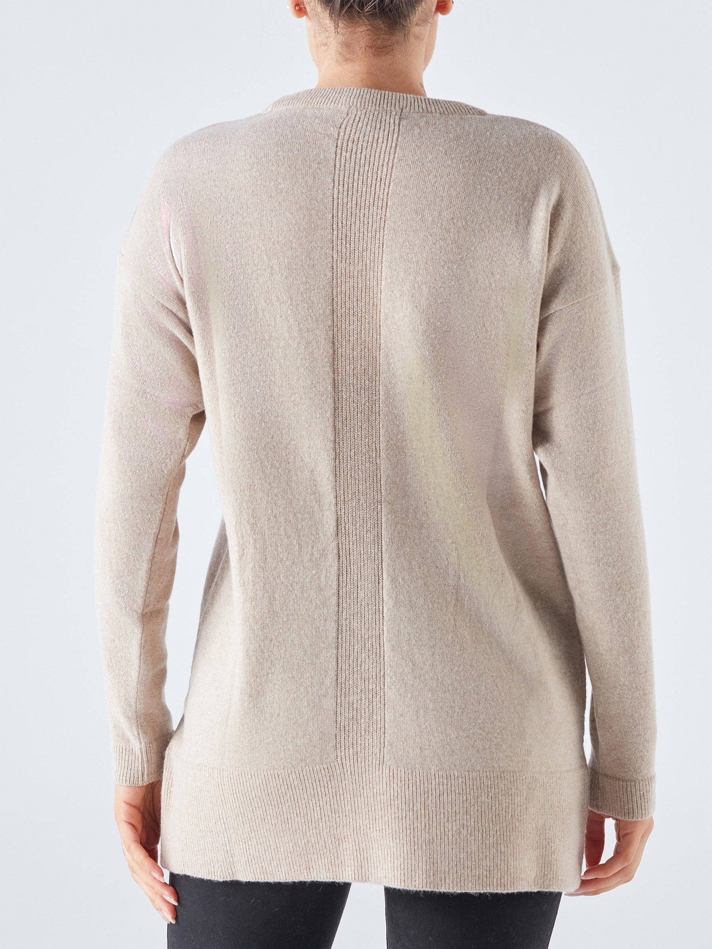 Maglia lunga a girocollo Nervo in misto lana e cashmere