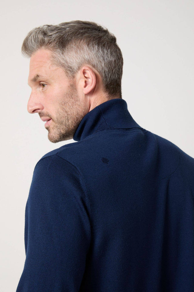 Maglione dolcevita in lana merino Radieux blu celeste