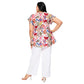 Blusa estiva in voile di cotone con stampa floreale