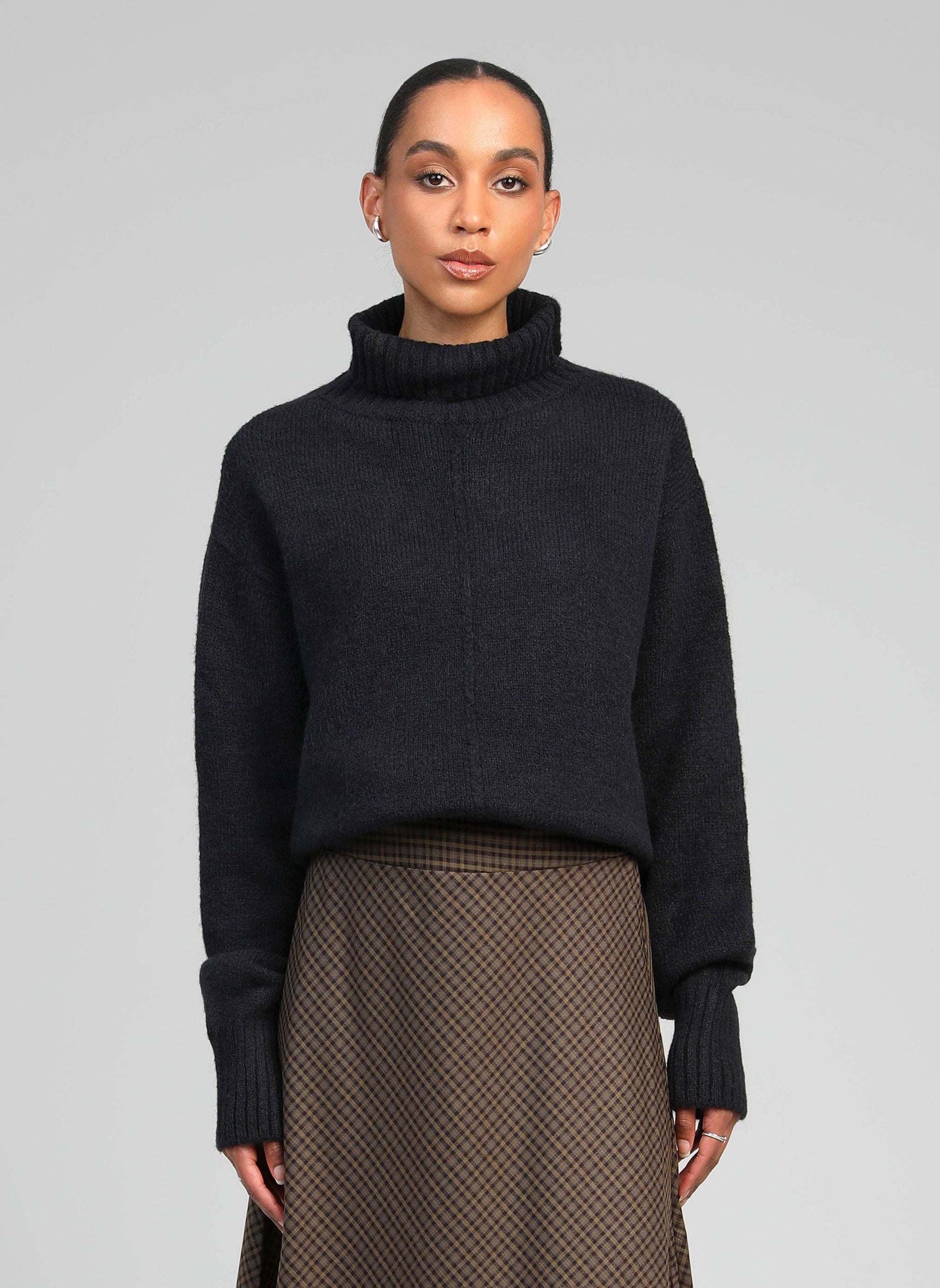 Maglione dolcevita blu navy Lipy
