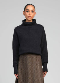 Maglione dolcevita blu navy Lipy