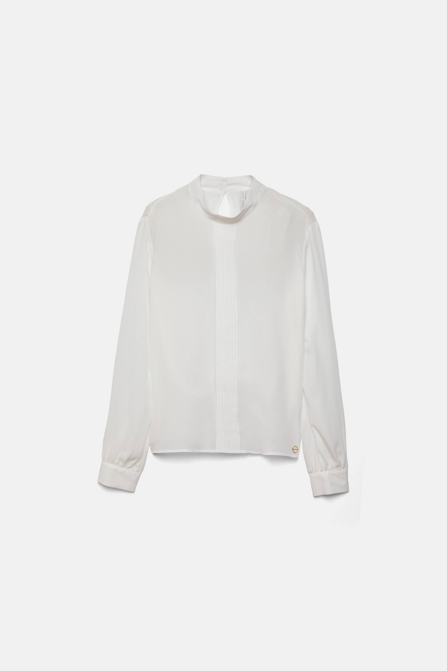 Blusa minimal con collo alto
