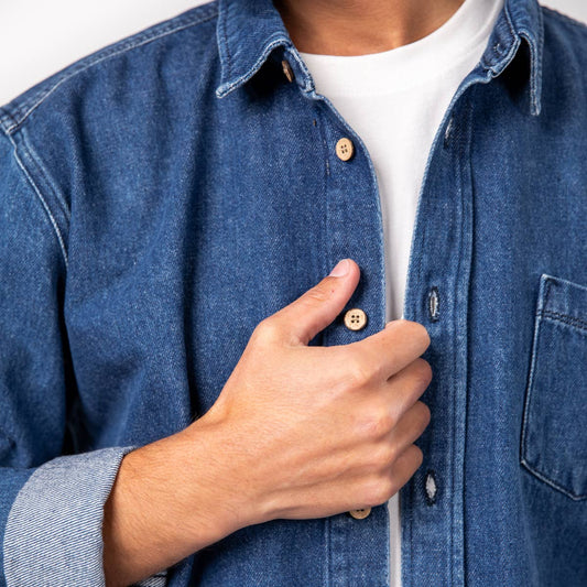 Overshirt in denim stone wash