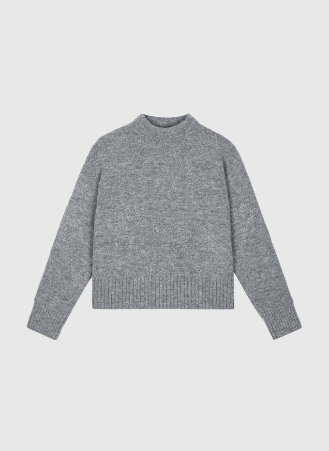 Maglione girocollo Lorana grigio mélange