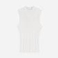 Maglione smanicato Luxie naturale a collo alto metallizzato