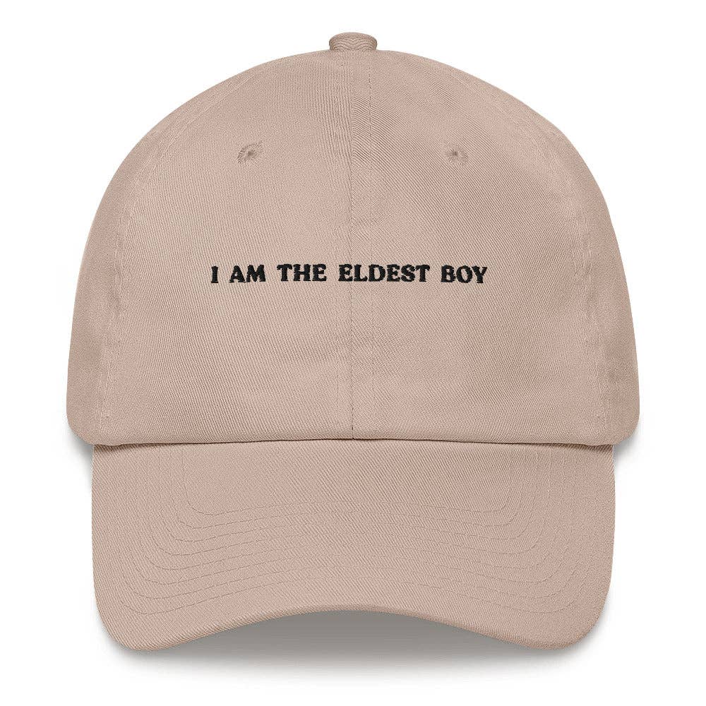 Cappellino ricamato "I Am The Eldest Boy" in cotone