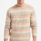 Maglione girocollo spesso sfumato beige da uomo