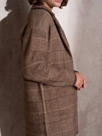 Cappotto midi effetto pelliccia a quadri