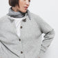 Cardigan in lana a maglia rasata con bottoni a contrasto