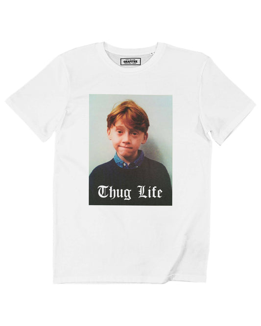 T-shirt unisex Thug Life con stampa foto vintage