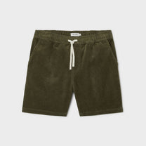 Pantaloncini in velluto a coste con coulisse elasticizzata verde