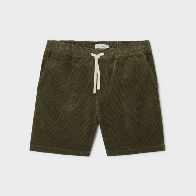 Pantaloncini in velluto a coste con coulisse elasticizzata verde