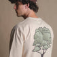 T-shirt uomo in cotone biologico tinta a pigmento con stampa albero