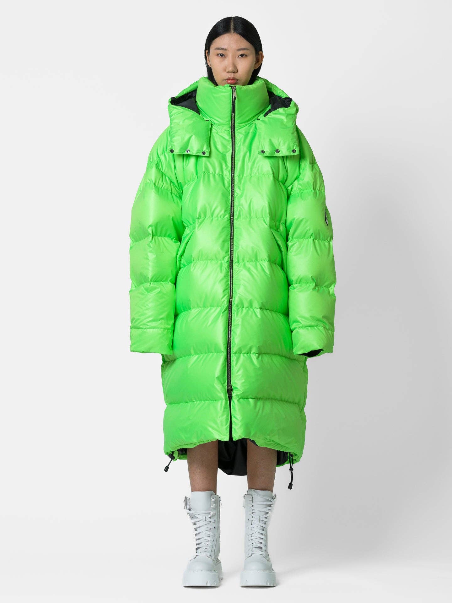 Parka lungo oversize con logo