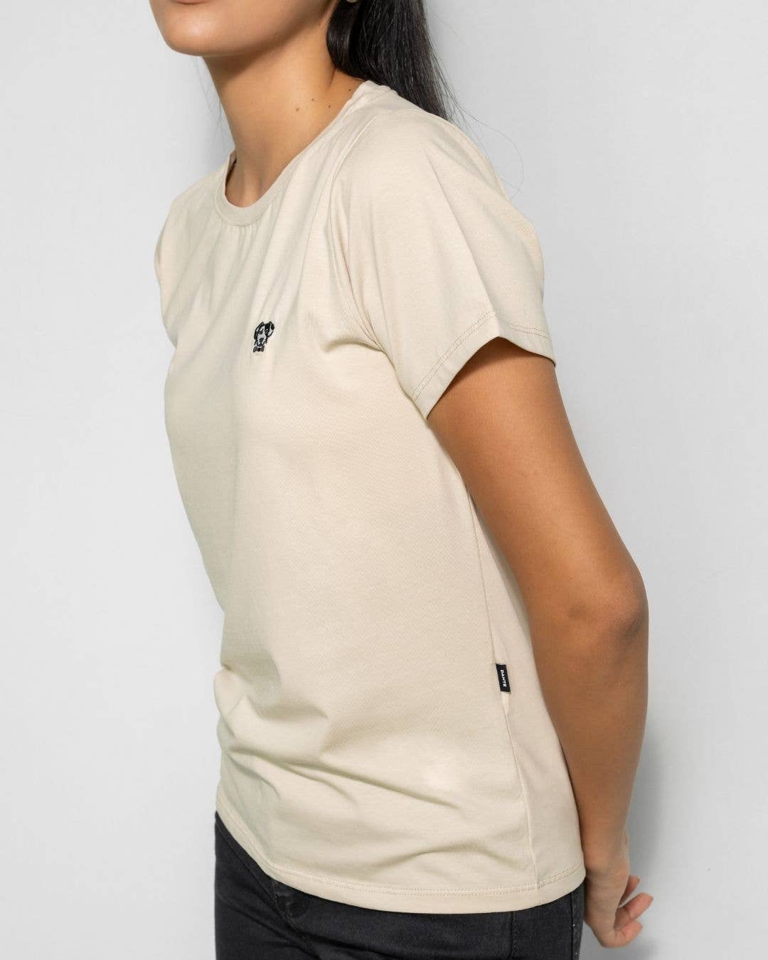 T-shirt donna antimacchia avorio scuro in cotone