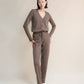 Tuta in misto cashmere con scollo a V