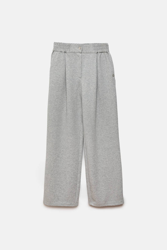 Pantaloni a palazzo con pieghe e vita elasticizzata