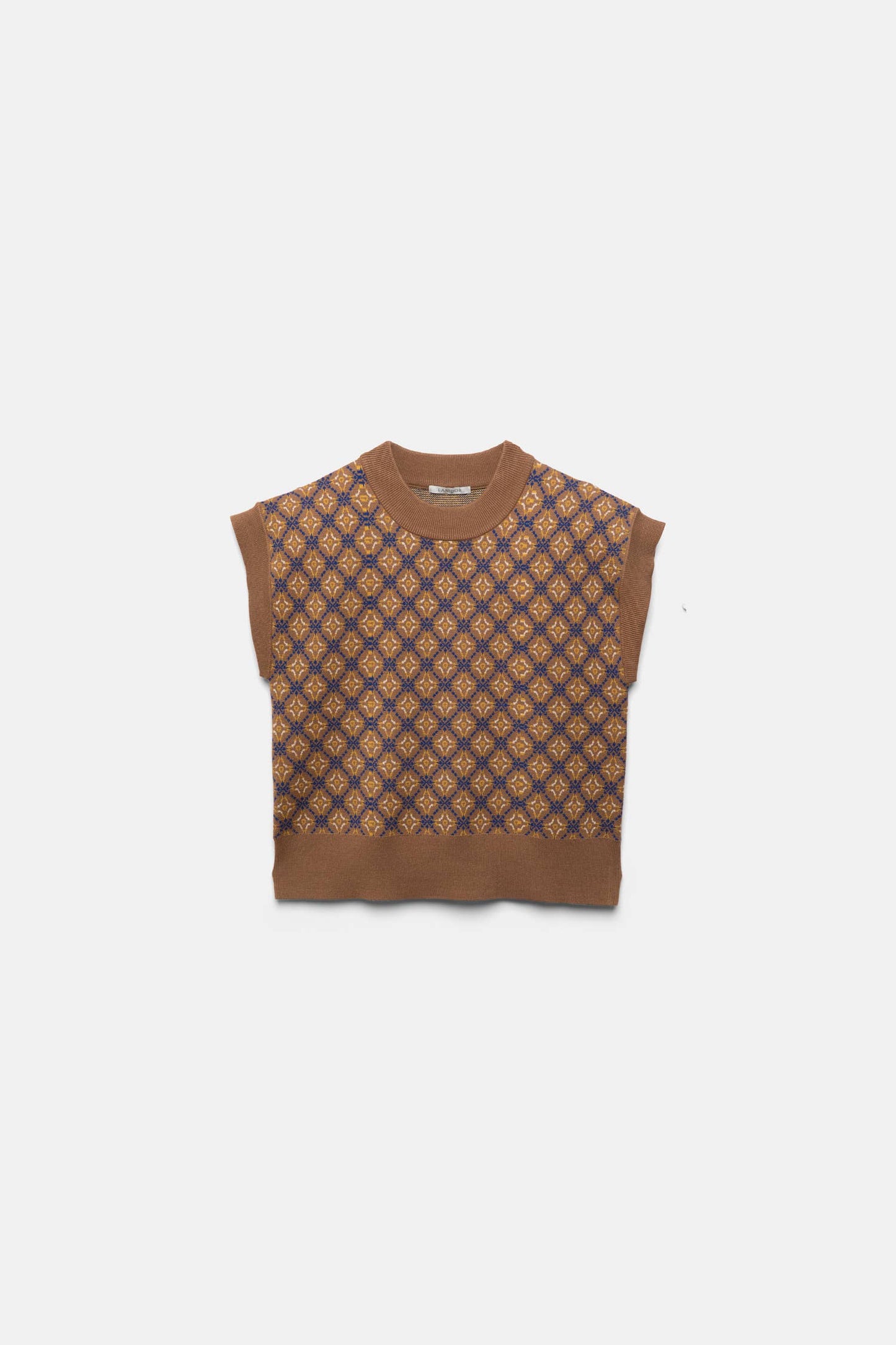Gilet in maglia jacquard con motivo geometrico