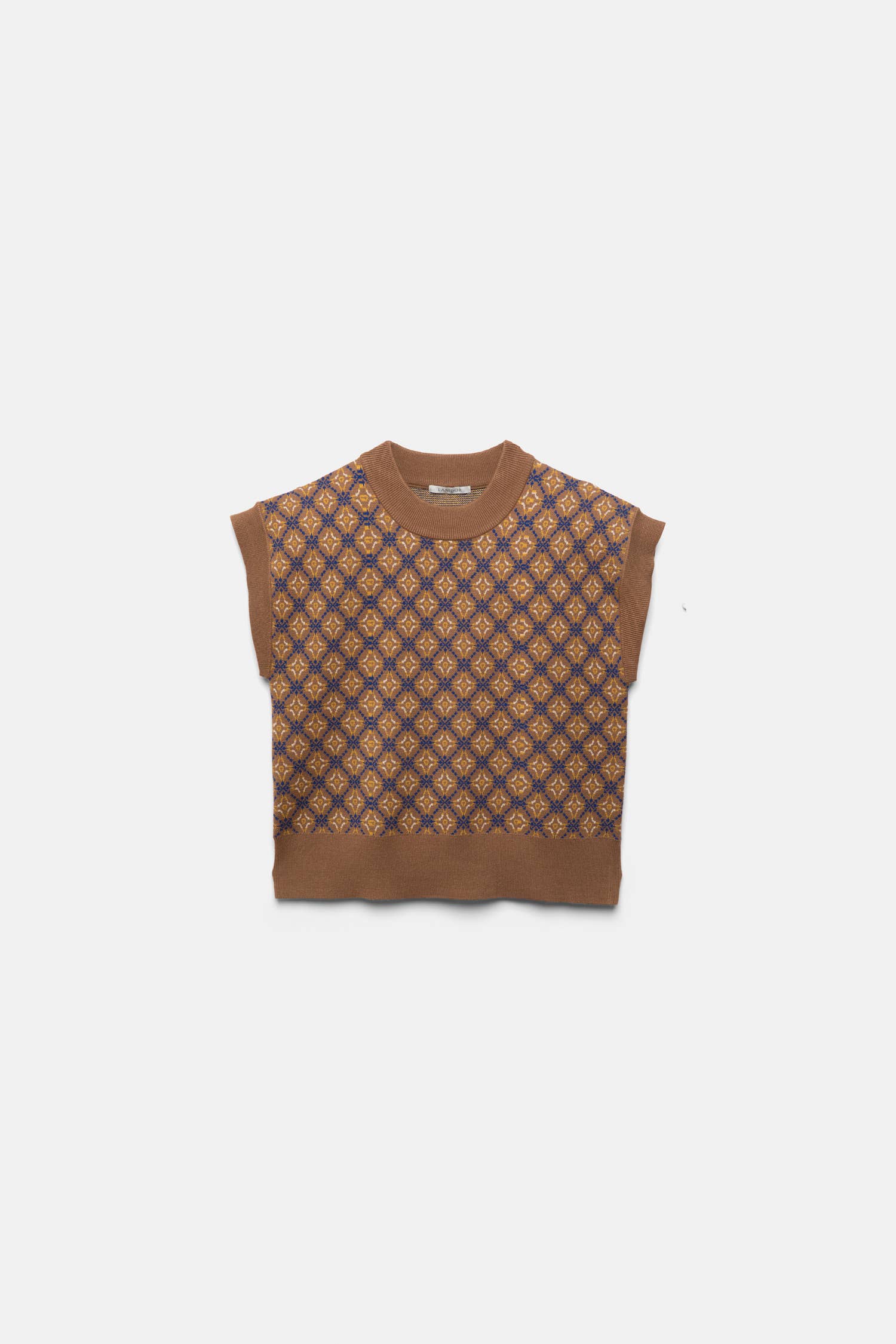 Gilet in maglia jacquard con motivo geometrico