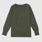 Maglione oversize Livya verde militare con scollo a V