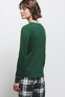 Maglione in maglia rasata con girocollo