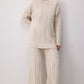 Set maglia e pantaloni in maglia a trecce