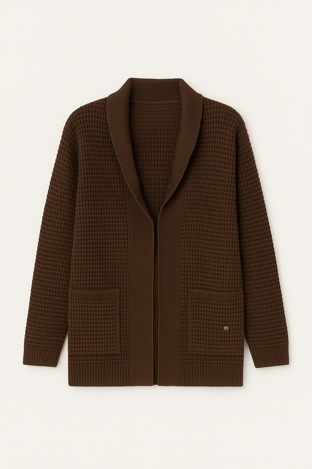 Cappotto cardigan in maglia strutturata con cintura