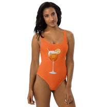 Costume intero arancione con stampa Spritz Club