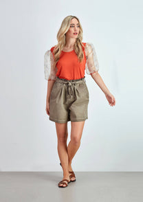 Pantaloncini elasticizzati con cintura