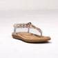 Sandali flat animalier con applicazioni metalliche