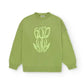Maglione in cotone biologico con stampa tulipano