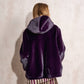 Cappotto corto in eco pelliccia con cappuccio