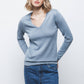 Maglione in maglia rasata con scollo a V